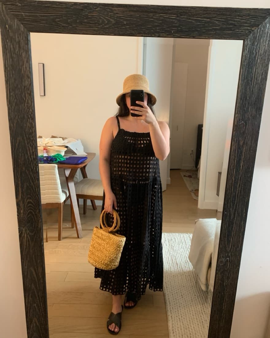 Solid and Striped Black Coverup - Image 3