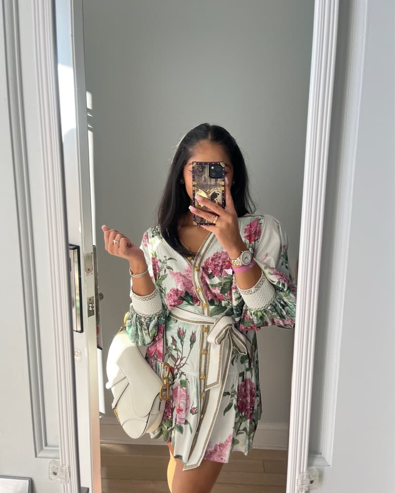 Elegant Floral Midi Dress - Image 1