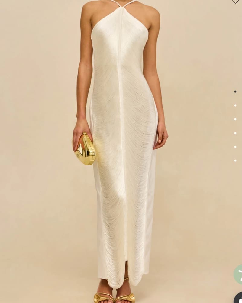 Cult Gaia White Fringe Renata Gown XS - Image 5