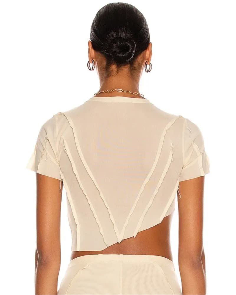 Sami Miro Vintage Assymetric Mesh Tee - Image 2