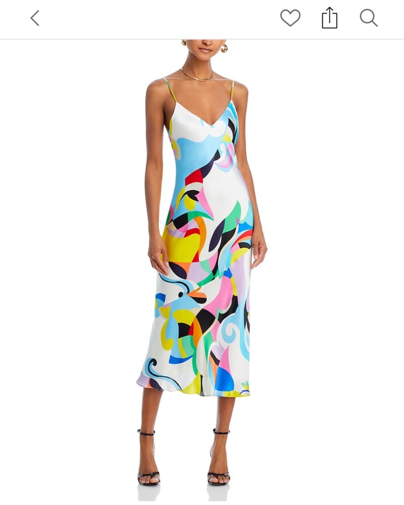 L’AGENCE COLORFUL MIDI SILK SLIP DRESS  - Image 4