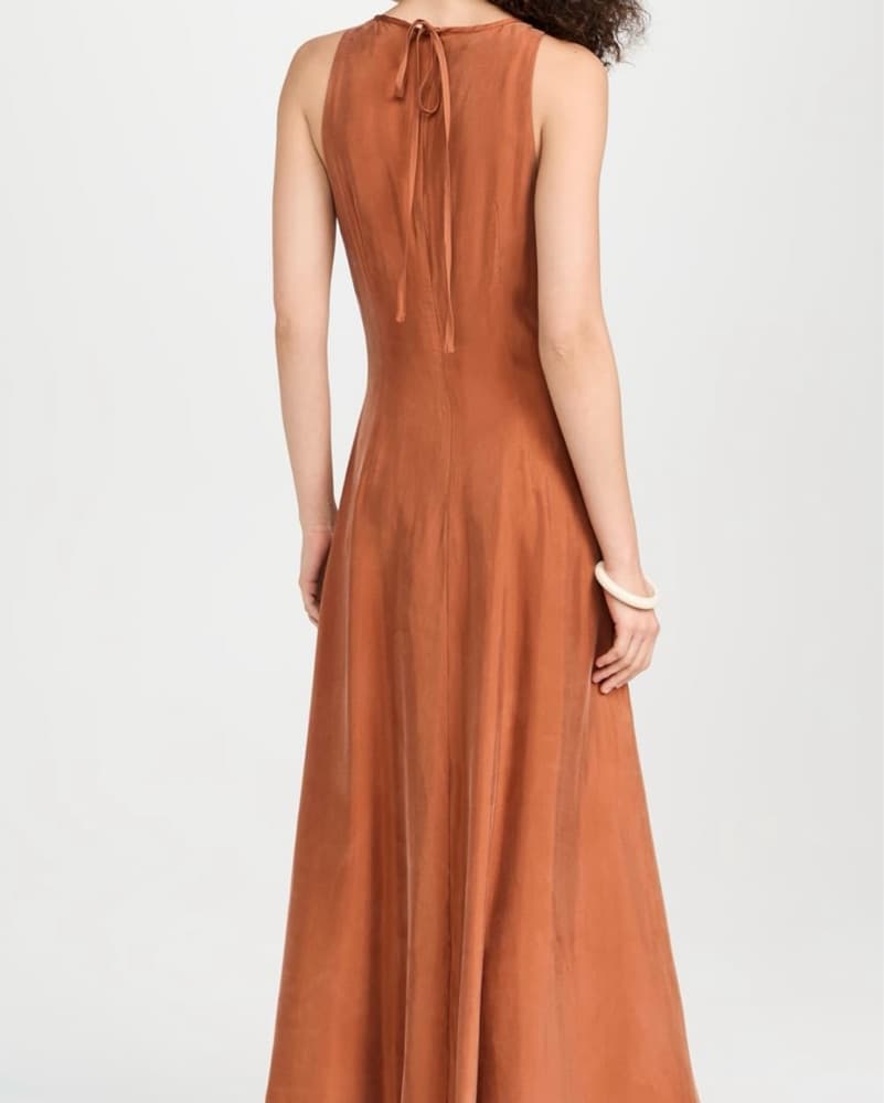 Rust-Colored Ruched Maxi Dress  - Image 2