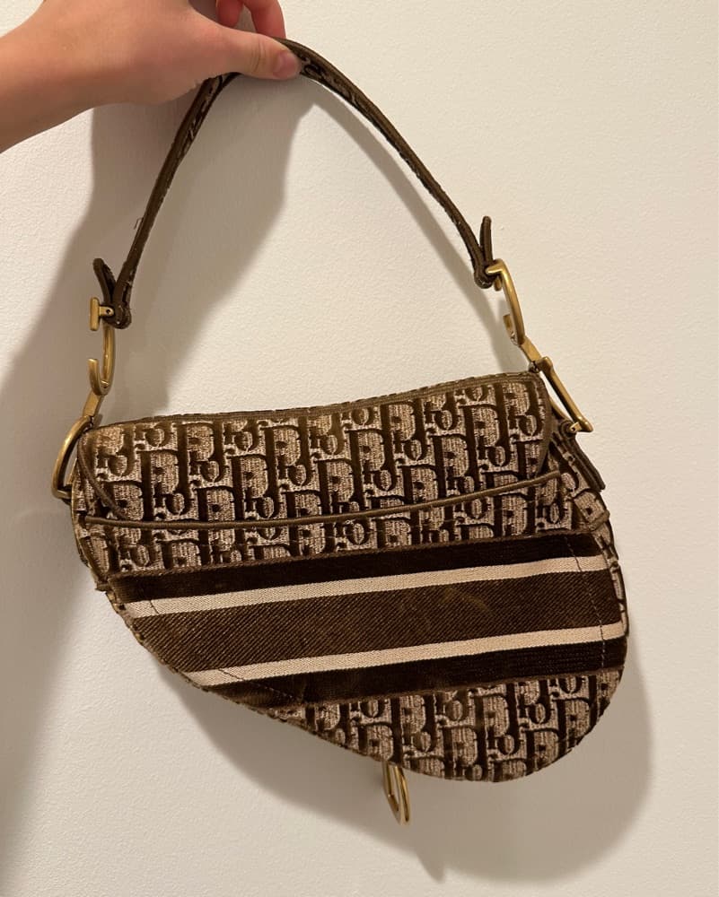 Brown Vintage Dior Saddle Bag - Image 3