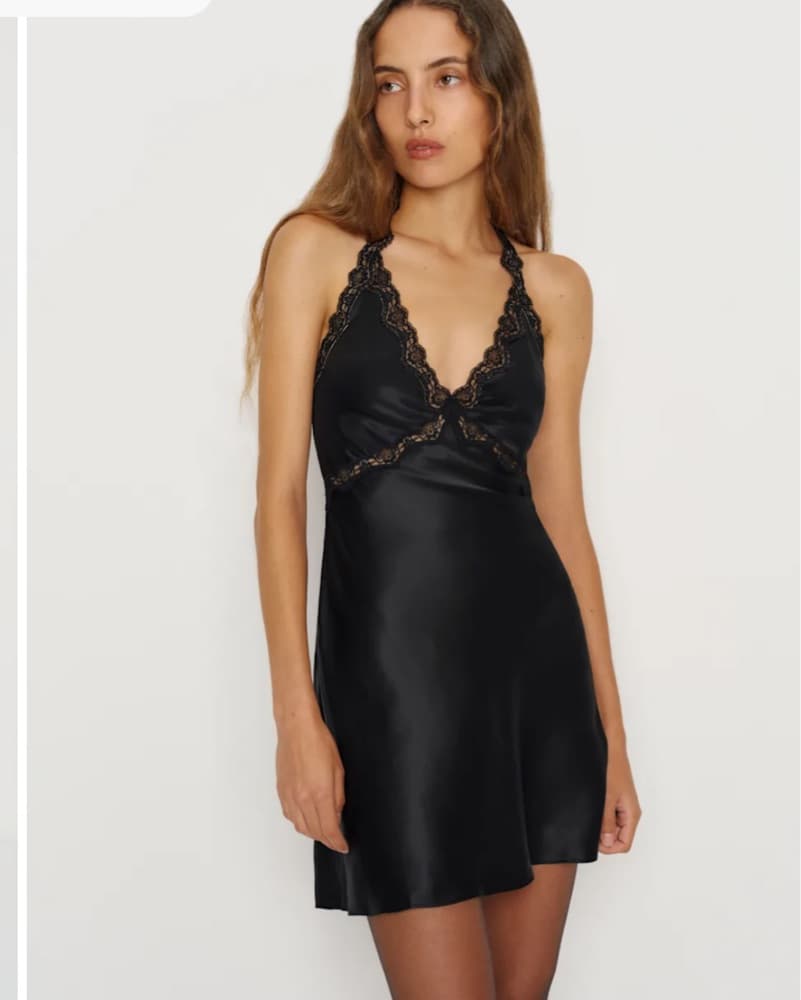 Reformation Black Silk Monica Dress - Image 2