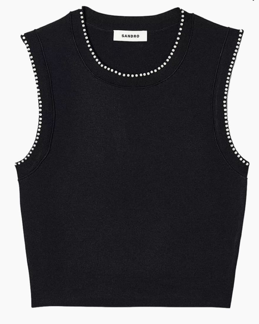 Sandro Pearl Fitted Top - Image 1