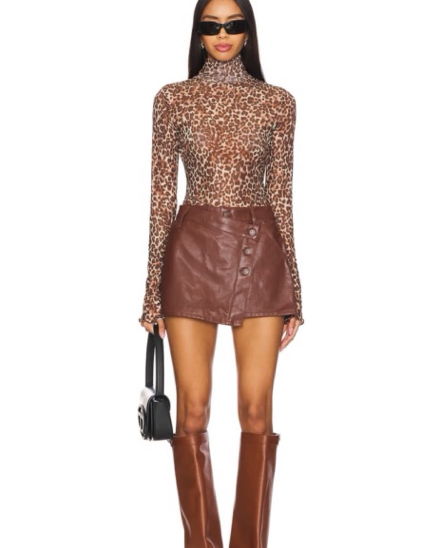  Faux Leather Mini Skirt - Image 1