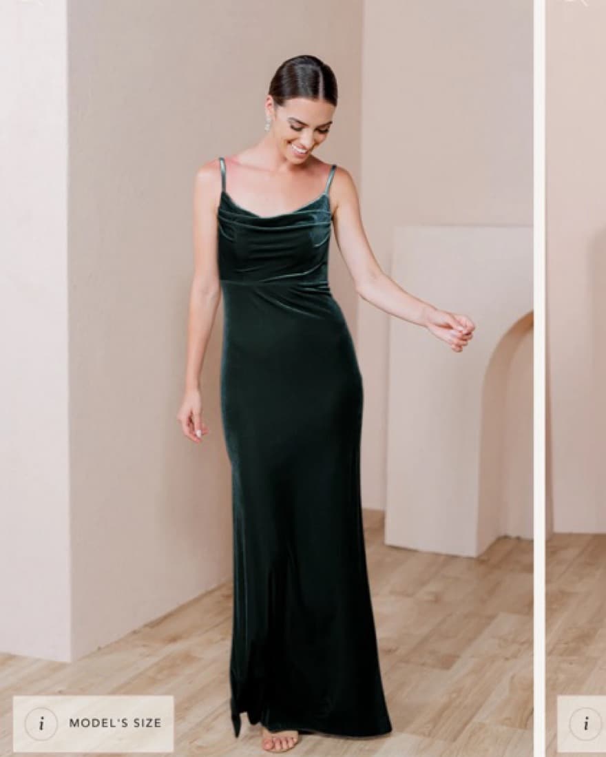 Revelry Bridesmaids Velvet Cowl Gown - Image 1