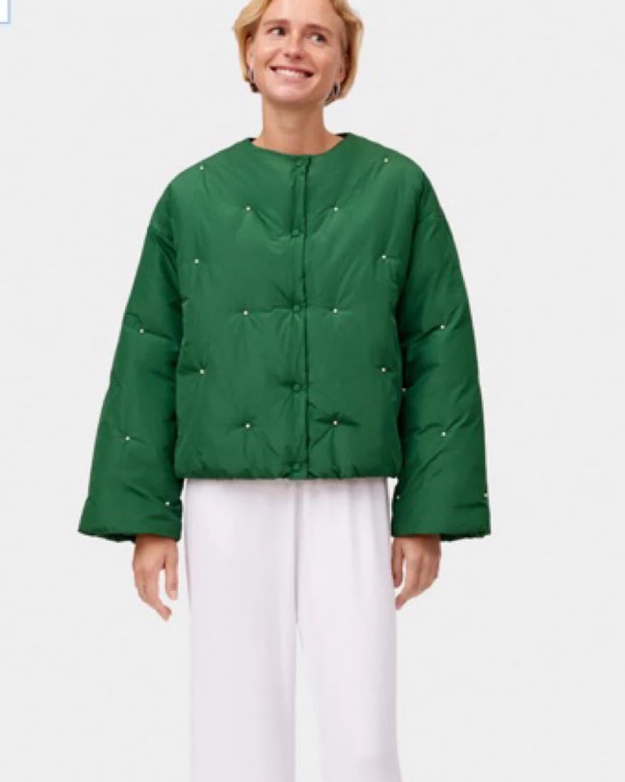 Sleeper Green Puffy Jacket W Pearls - Image 1