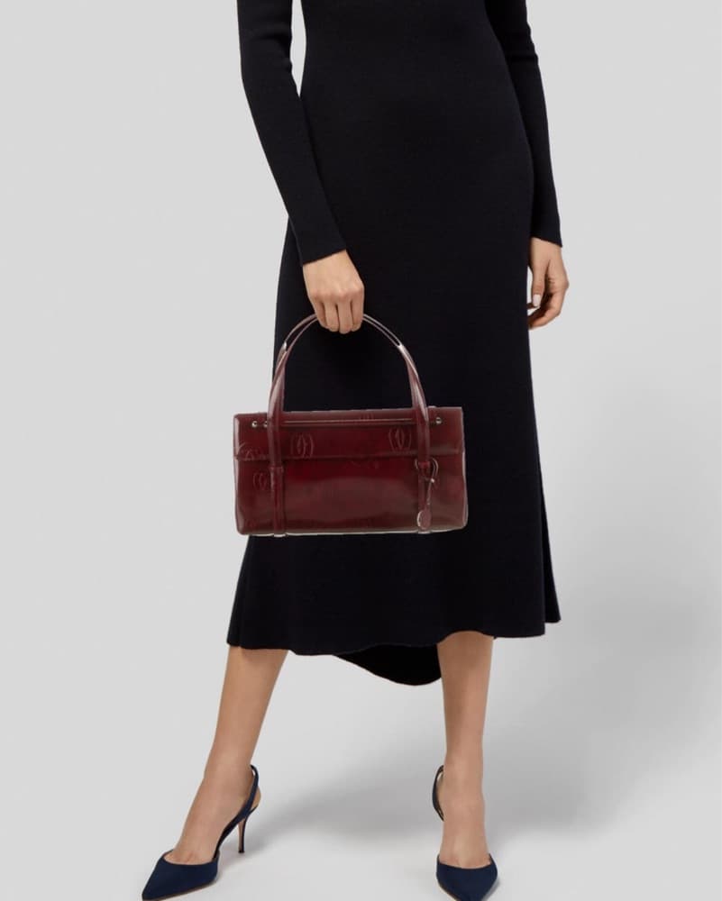 Cartier Leather Monogram Handle Purse - Image 3