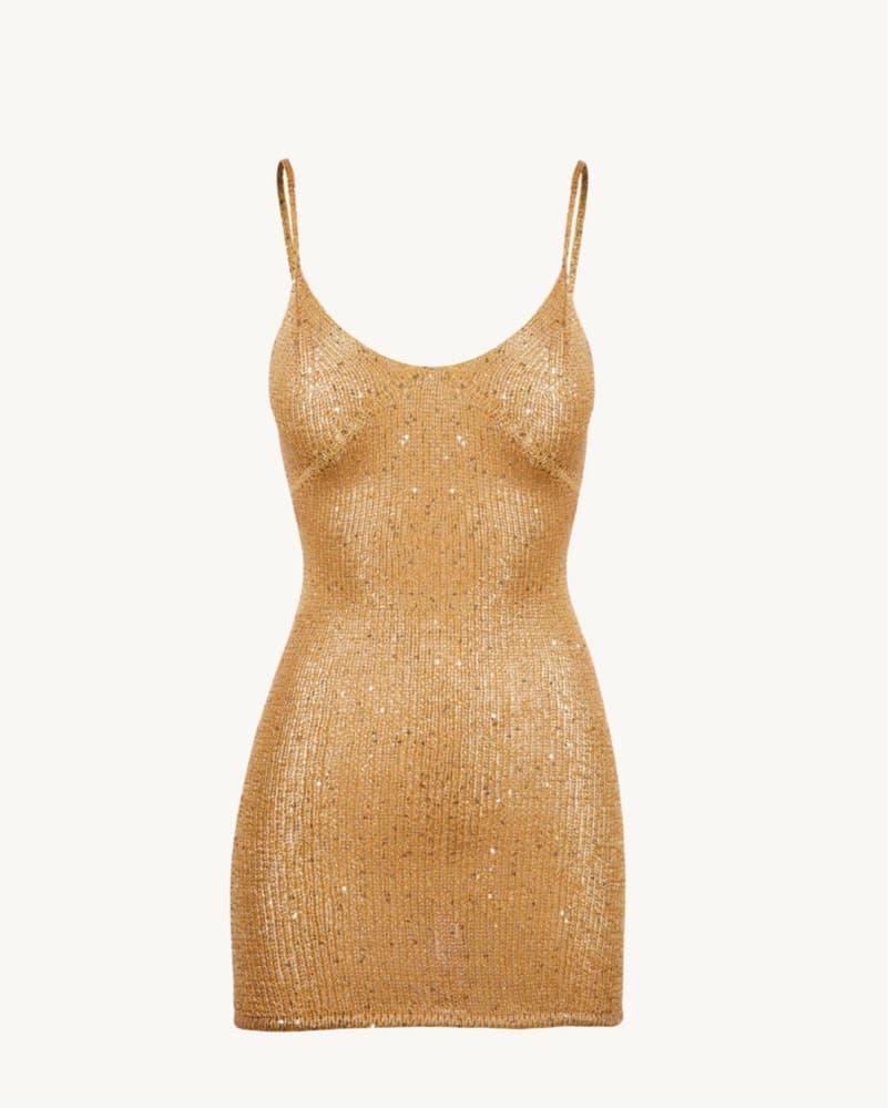 Asta Resort Gold Knit Dress - Image 1