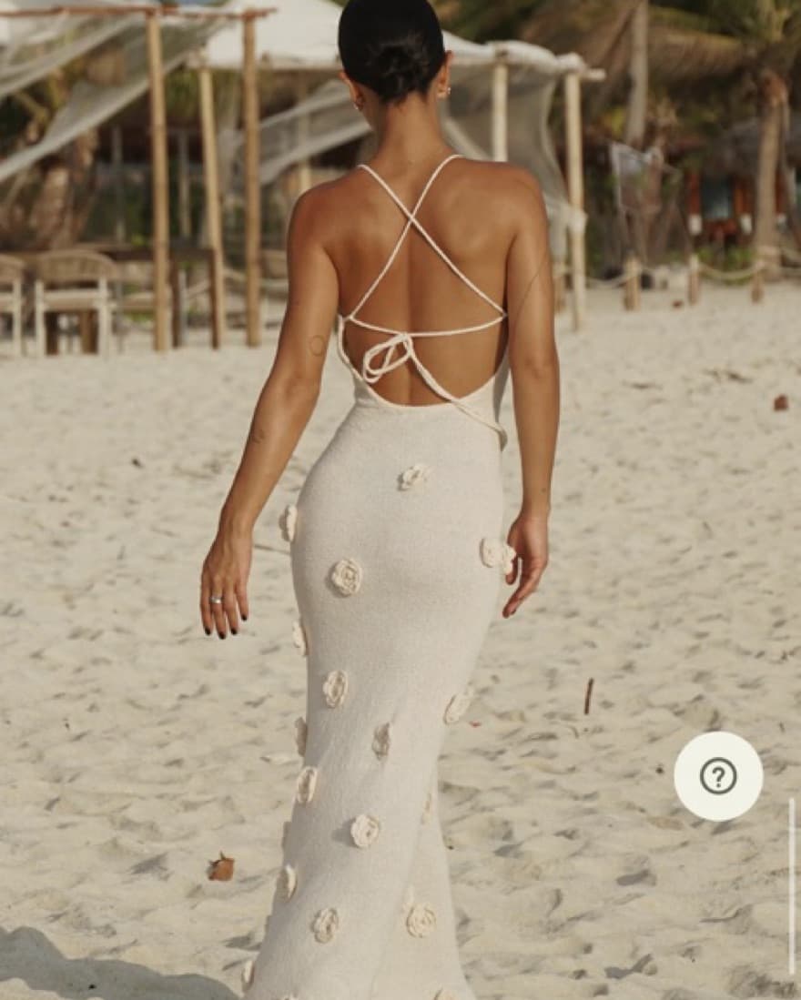 Meshki White Floral Maxi Beach Dress - Image 3