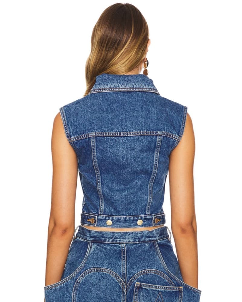 AREA Denim Studded Vest  - Image 3