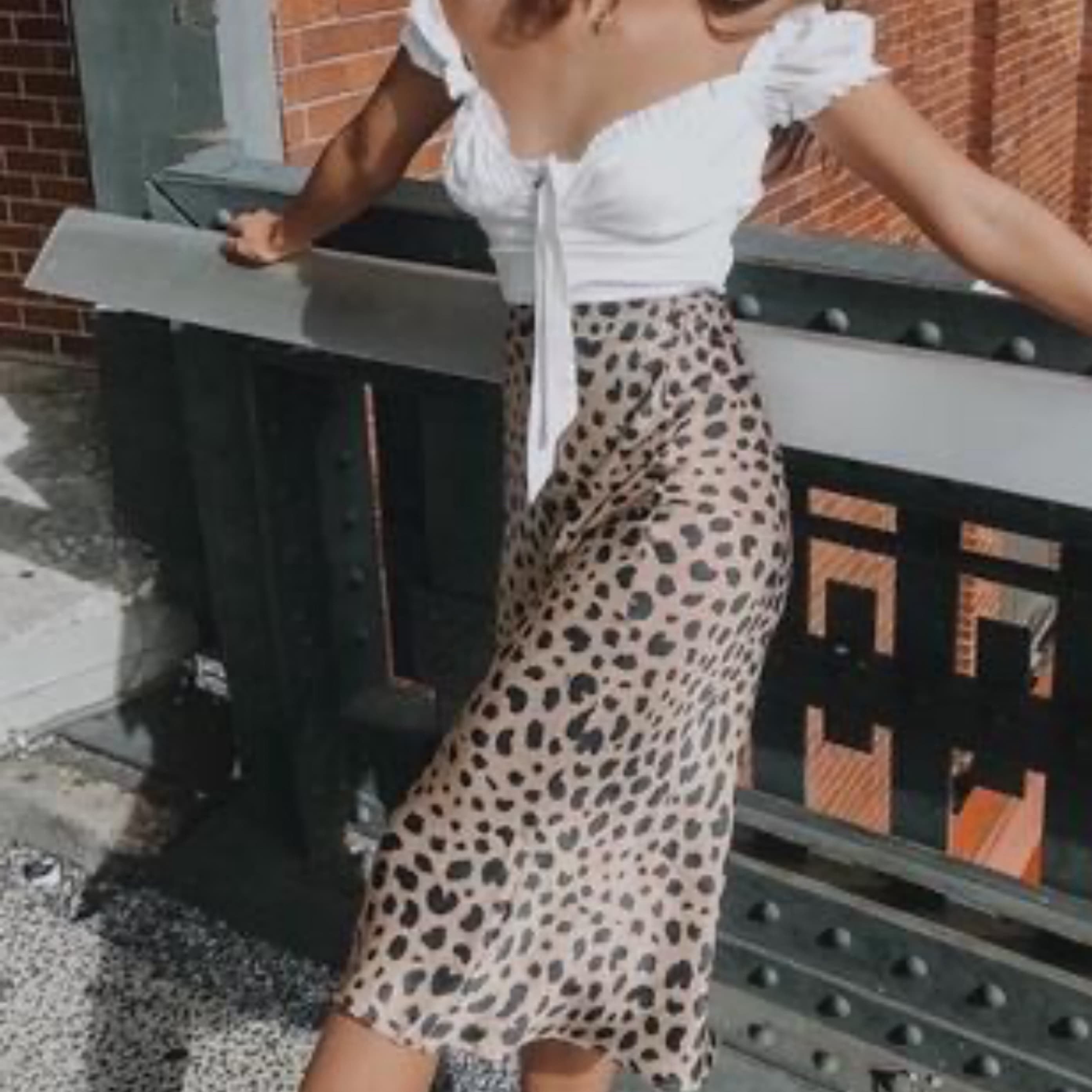 Animal Print Silk Midi-Skirt - Image 3