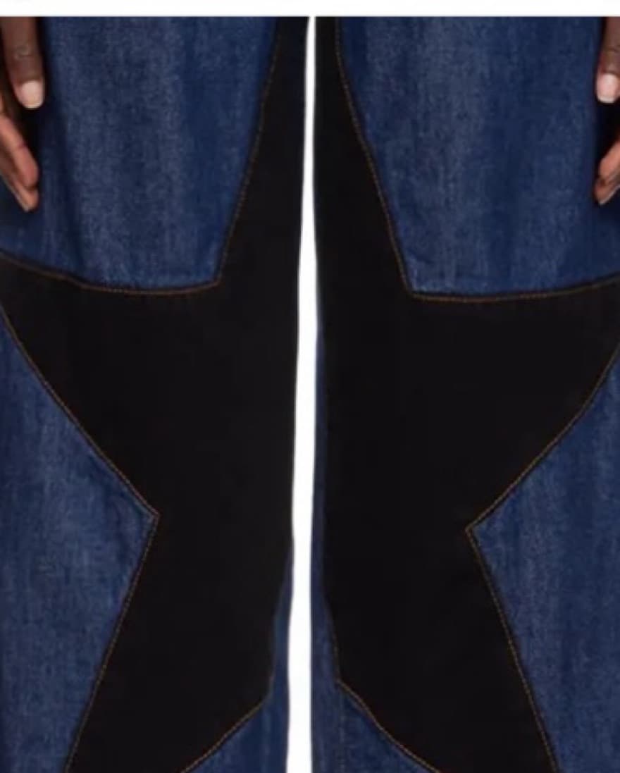 MSGM STAR PATCH WIDE LEG JEANS  - Image 4