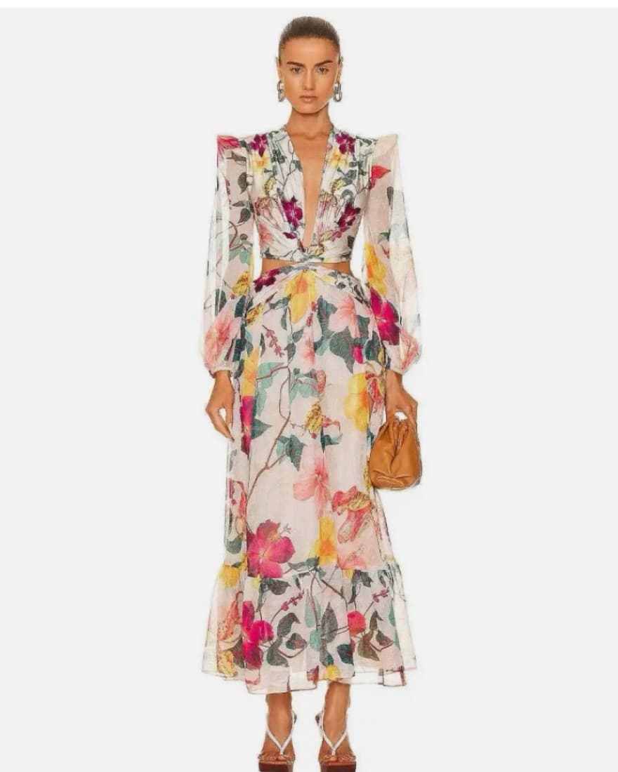 Patbo Hibiscus Cutout Maxi Dress - Image 1