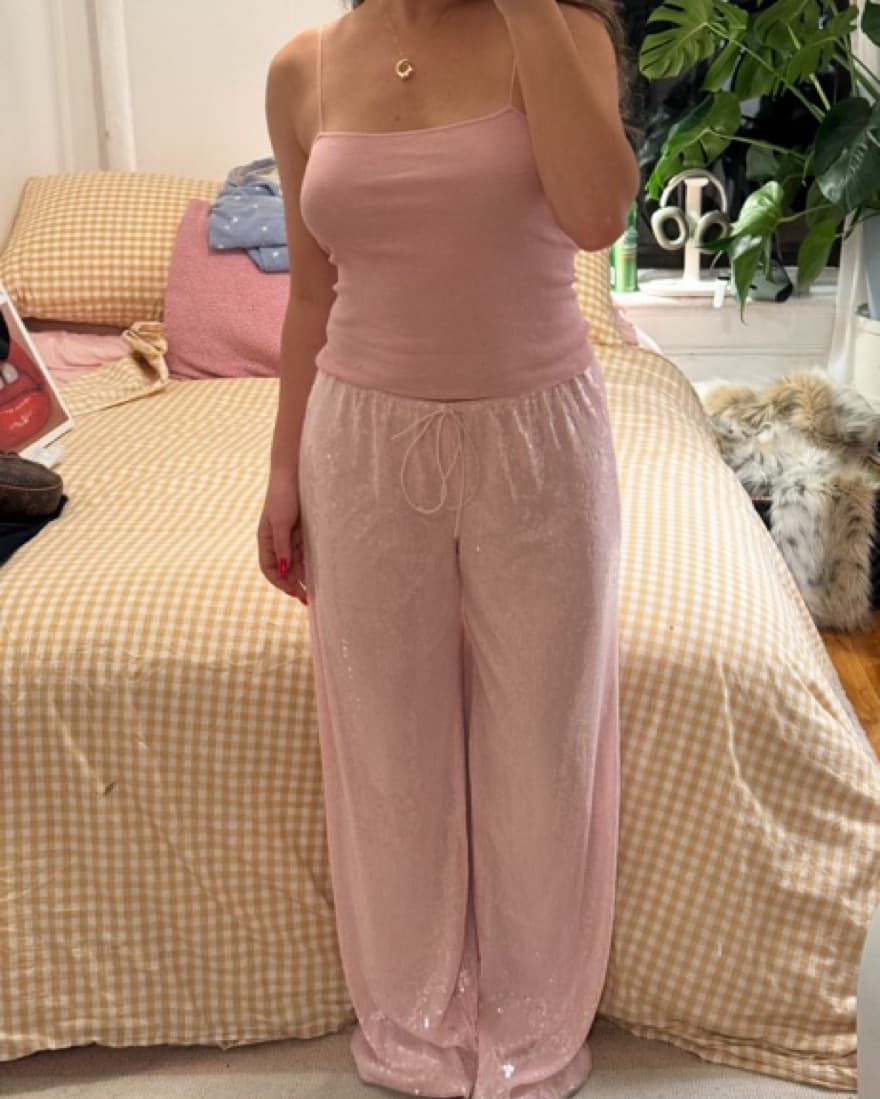pink sequence pants - Image 4