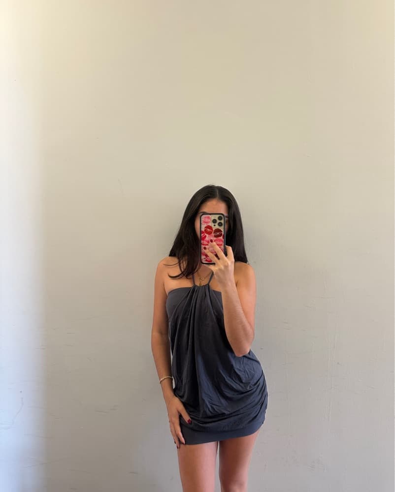 Edikted Gray Mini Halter Dress - Image 3