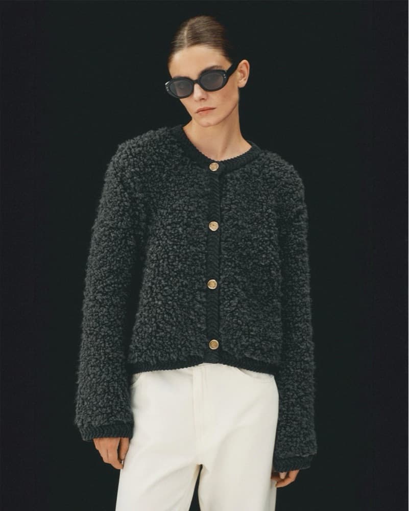 Bouclé Knit Cardigan   - Image 1