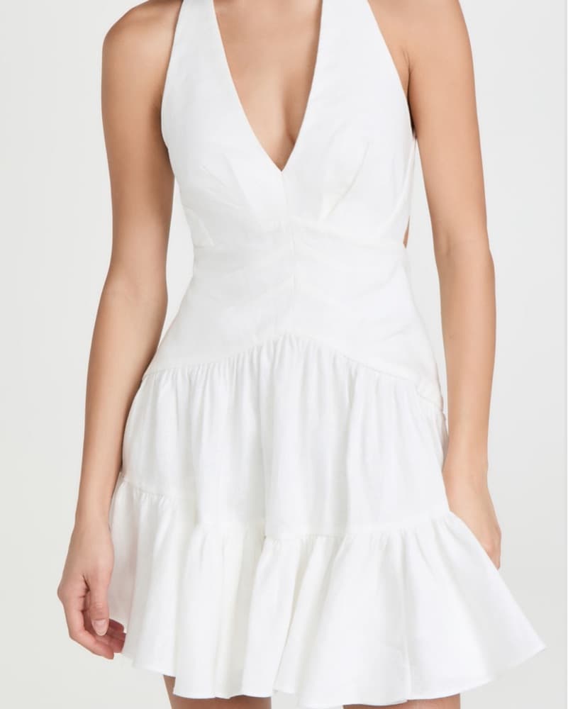 Zimmermann Open Back White V-Neck Dress - Image 4