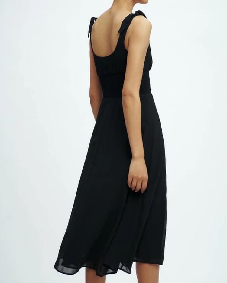 Reformation Darby Black Midi Dress - Image 2