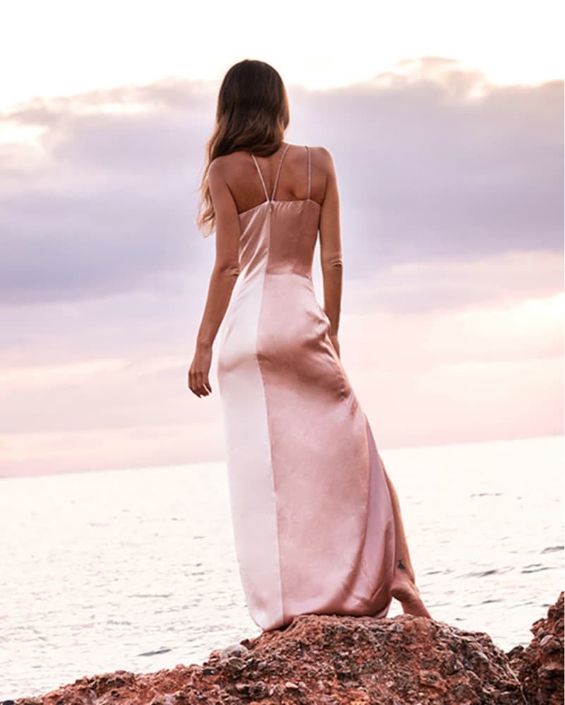 Pink Silk Panel Gown  - Image 4