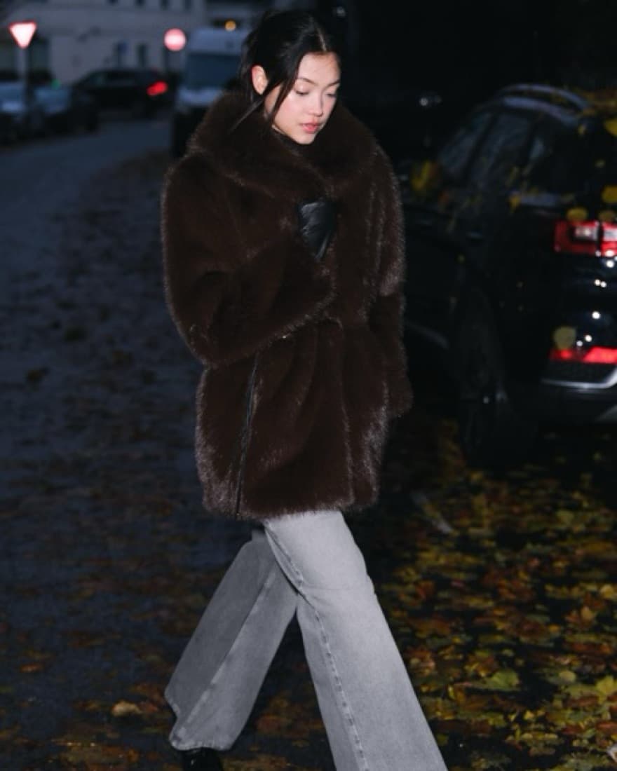 Brown Faux Fur Coat  - Image 5