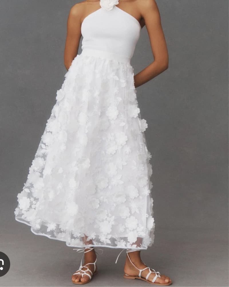 BHLDN Ethereal Floral Midi Bridal Skirt - Image 3