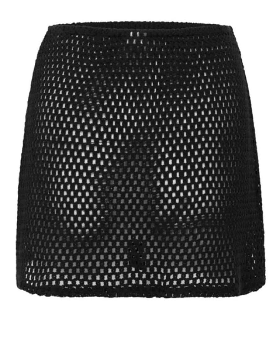 With Jean Black Knit Crochet Mini Skirt - Image 5