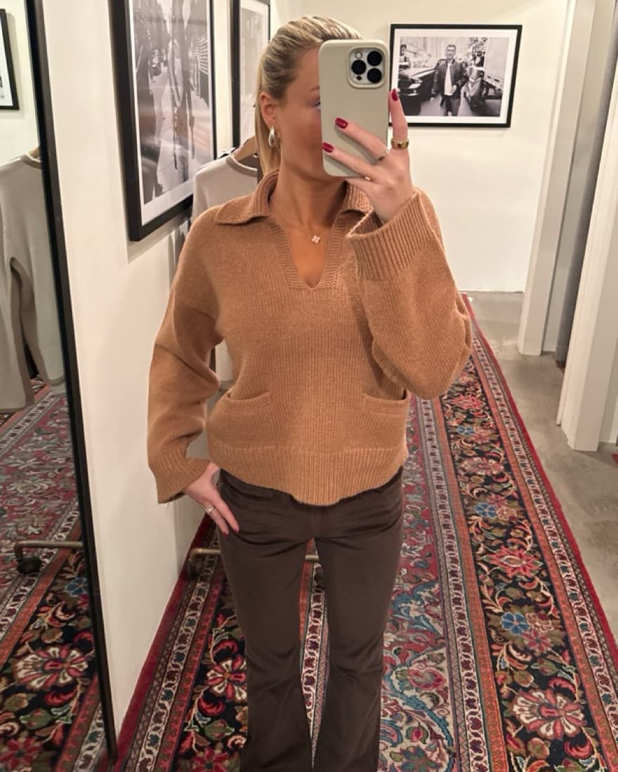 Rag & Bone Oversized Camel Knit Sweater - Image 1