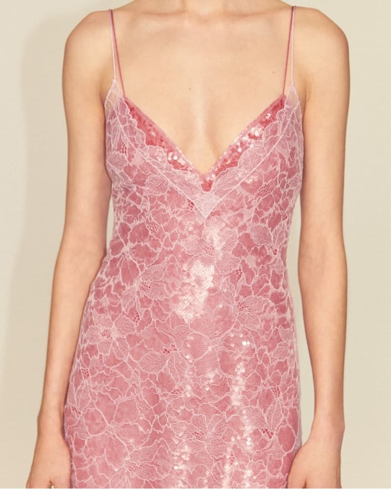 Mango Capsule Pink Sequin Lace Dress - Image 2