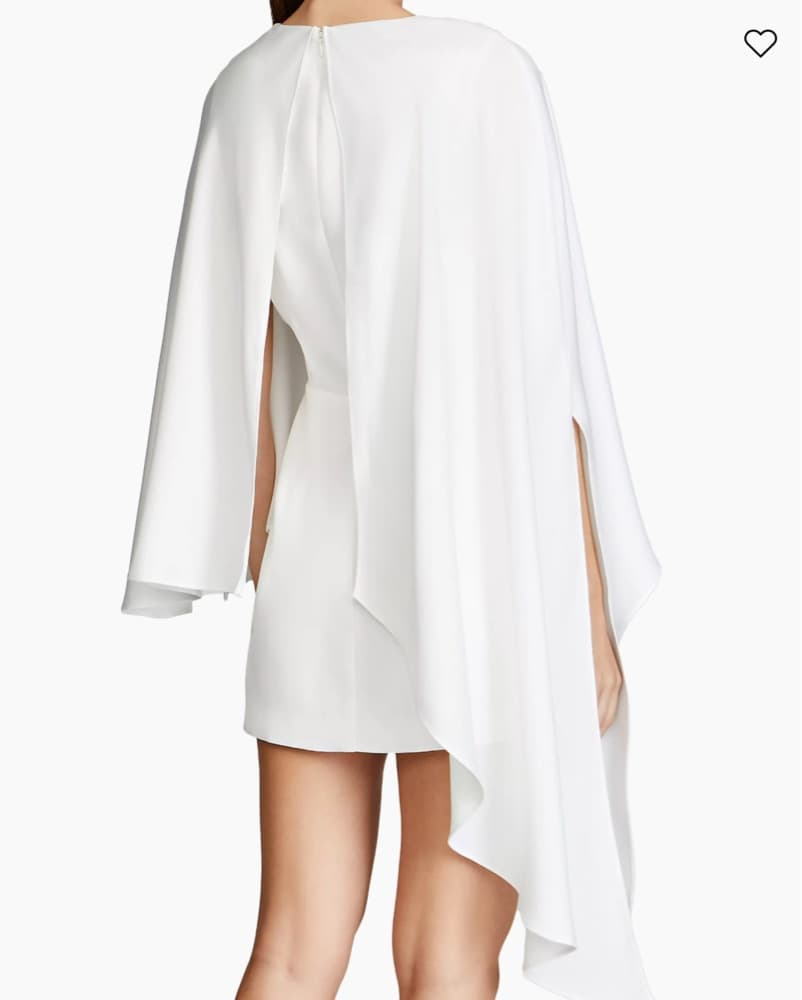 Halston White Cape Dress - Image 3