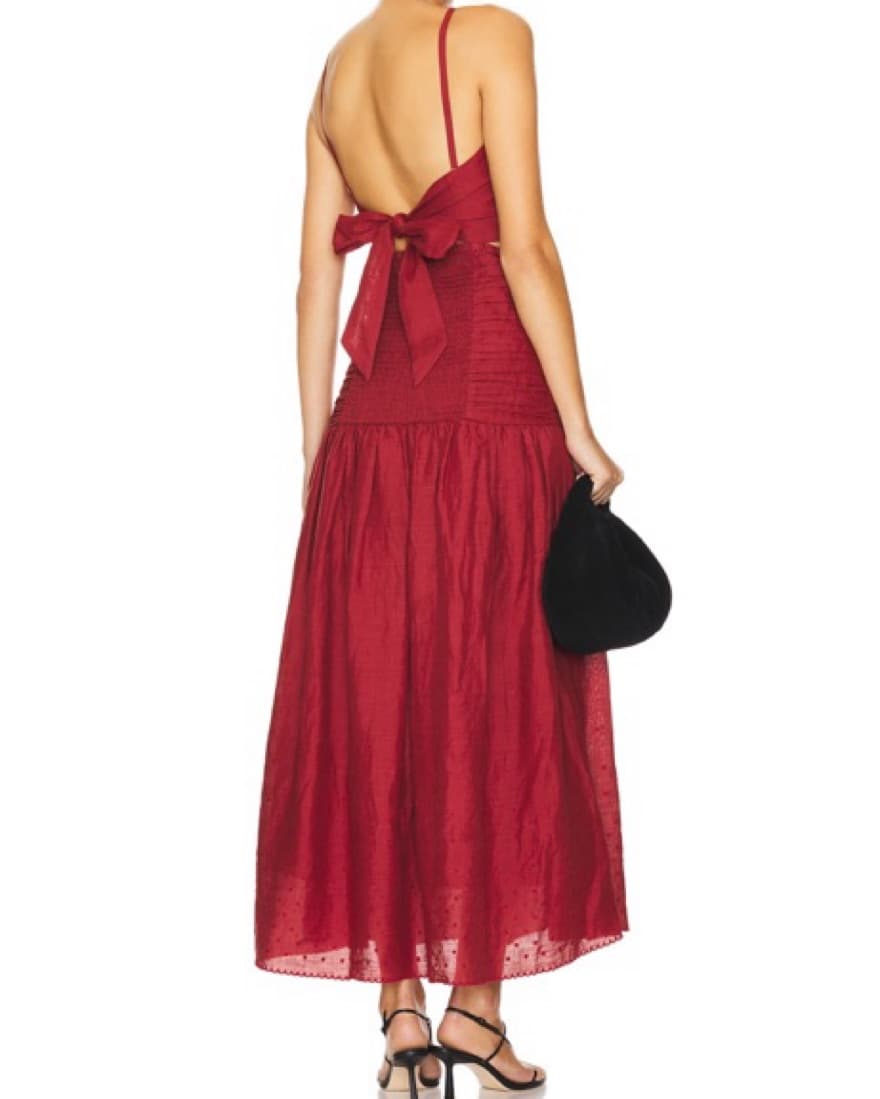 POSSEAurelia Square Neck Dress In Merlot - Image 2