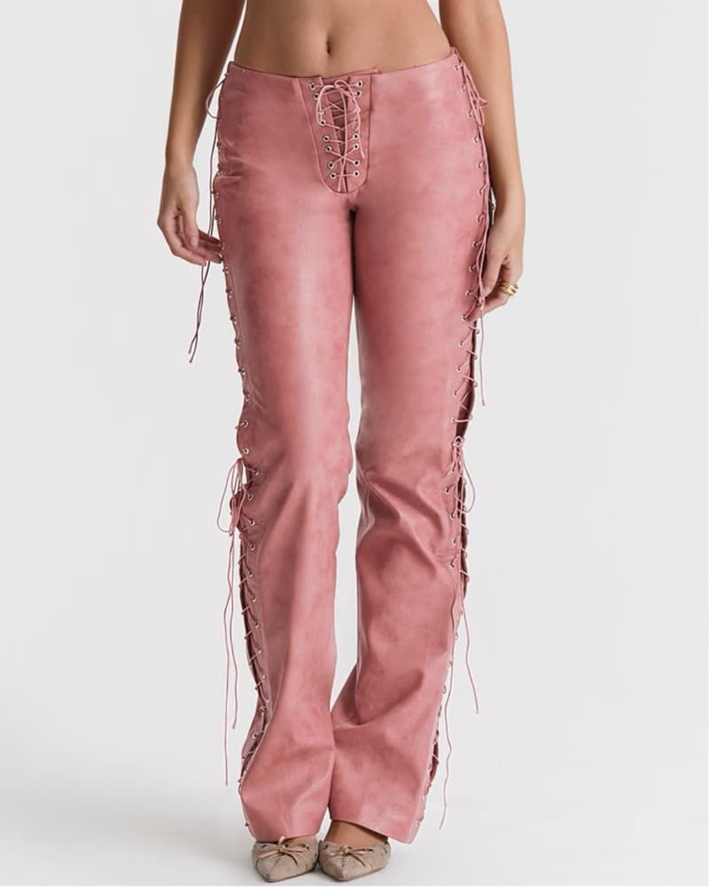 House Of CB Pink Leather Pants XS - Image 1