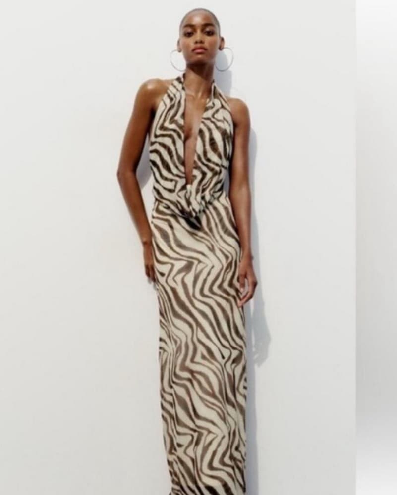 Captivating Zebra-Inspired Maxi Dress - Image 6