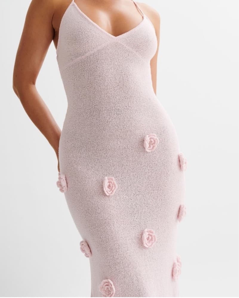 Meshki suki knit maxi dress pink - Image 1