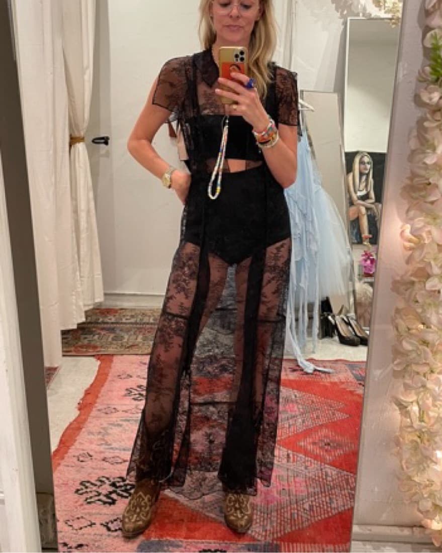 Dana Foley Black Lace Dress  - Image 2