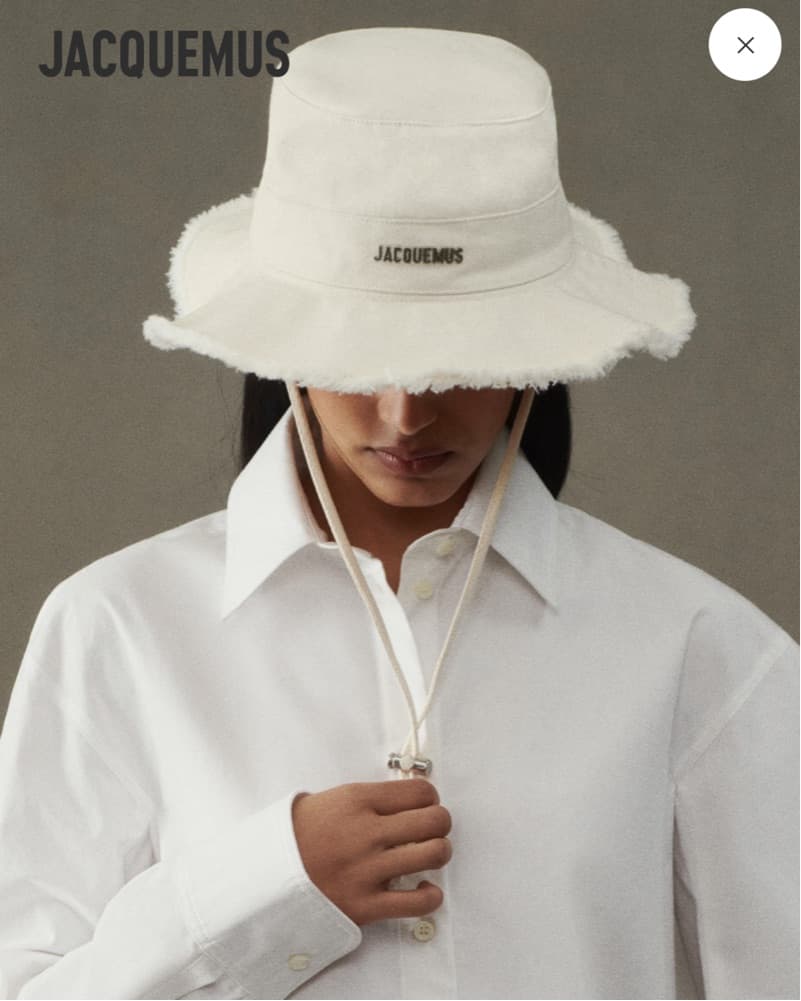 Jacquemus Fuzzy White Bucket Hat - Image 2