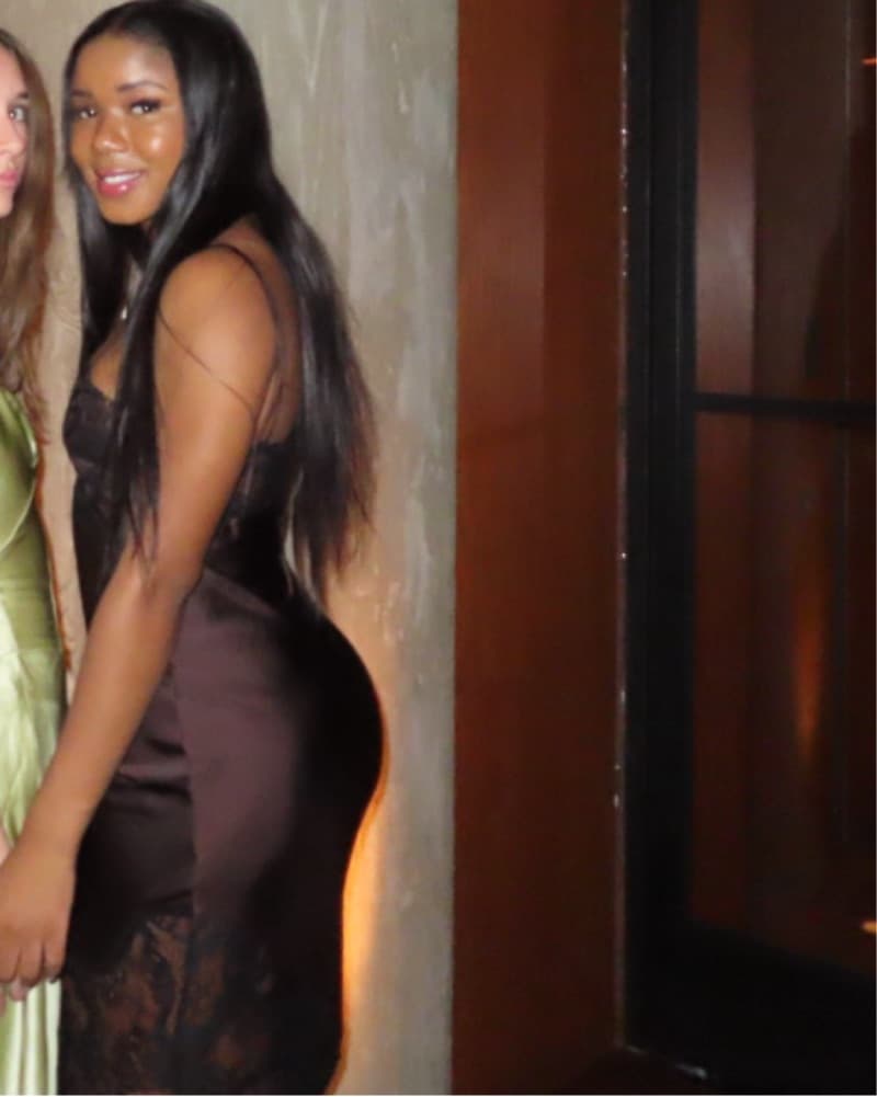 Black lace Dress Satin Brown Lace Dress - Image 5