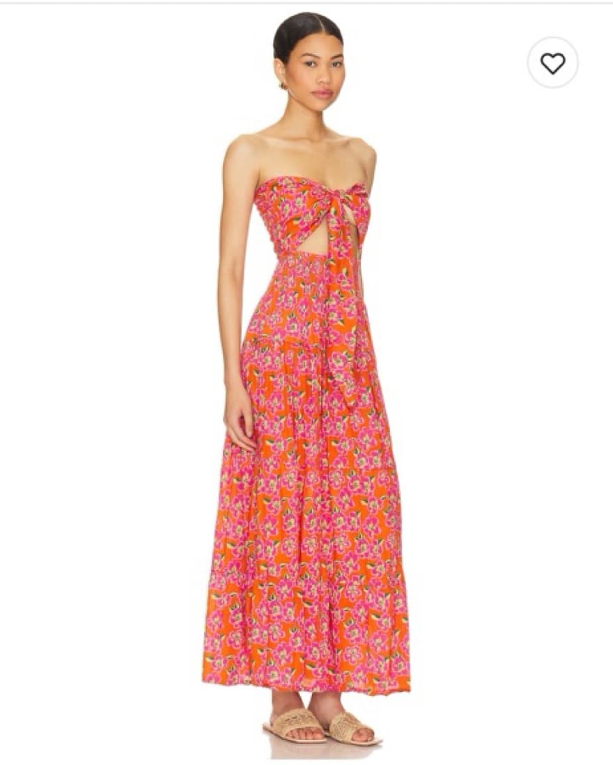 Red Hawaiian Print Revolve Dress - Image 1