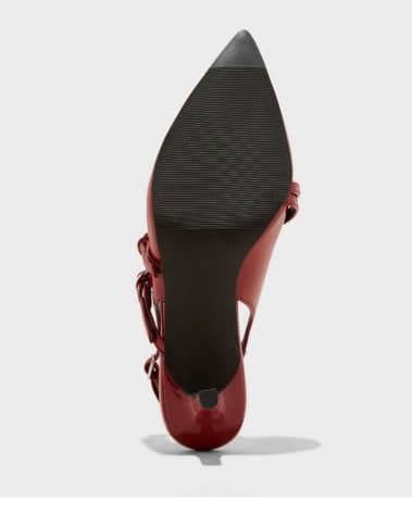 Red Buckle Slingback Kitten Heels  - Image 4