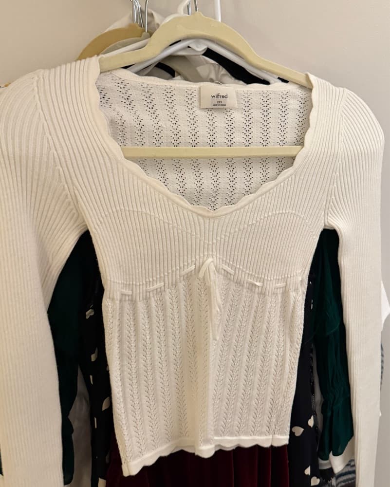 Wilfred Cream Fitted Sweater Blouse - Image 1