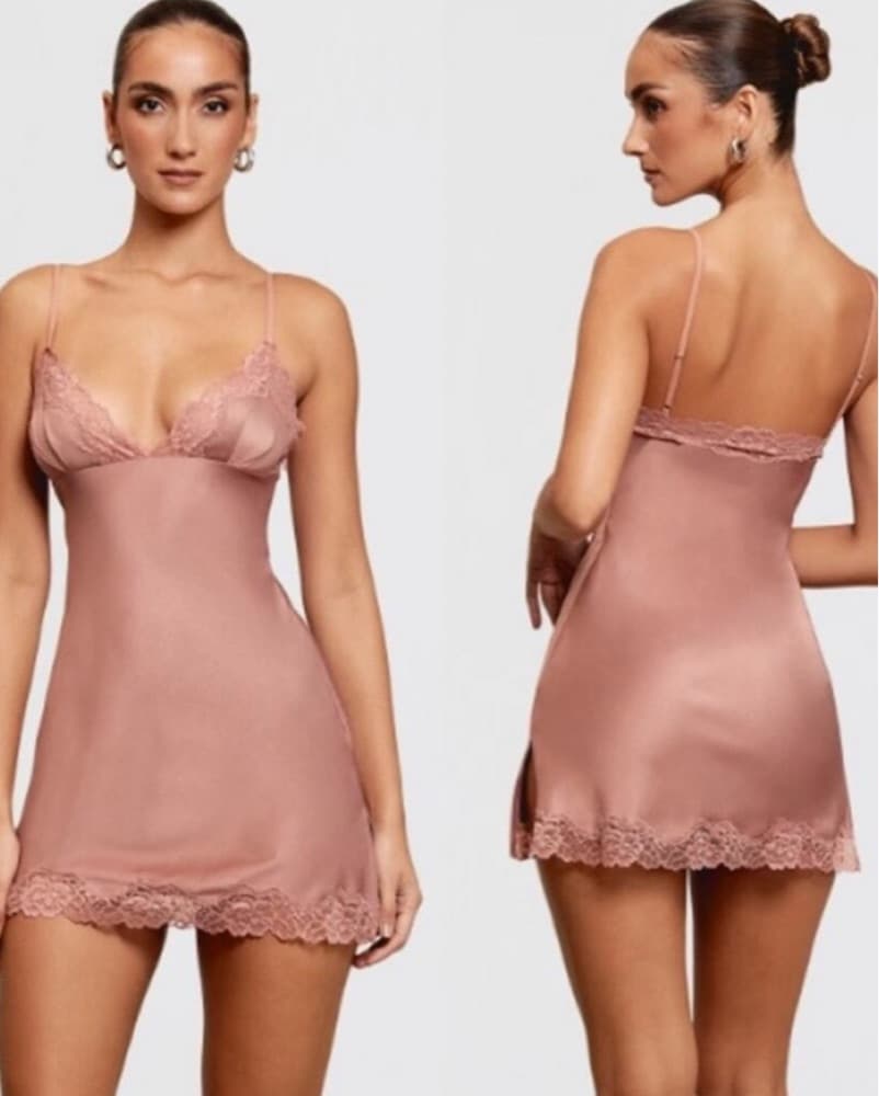 House of CB NIA Rose Pink Satin & Lace  - Image 1