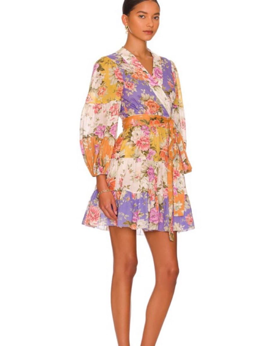 Wrap Mini Floral Dress - Image 2