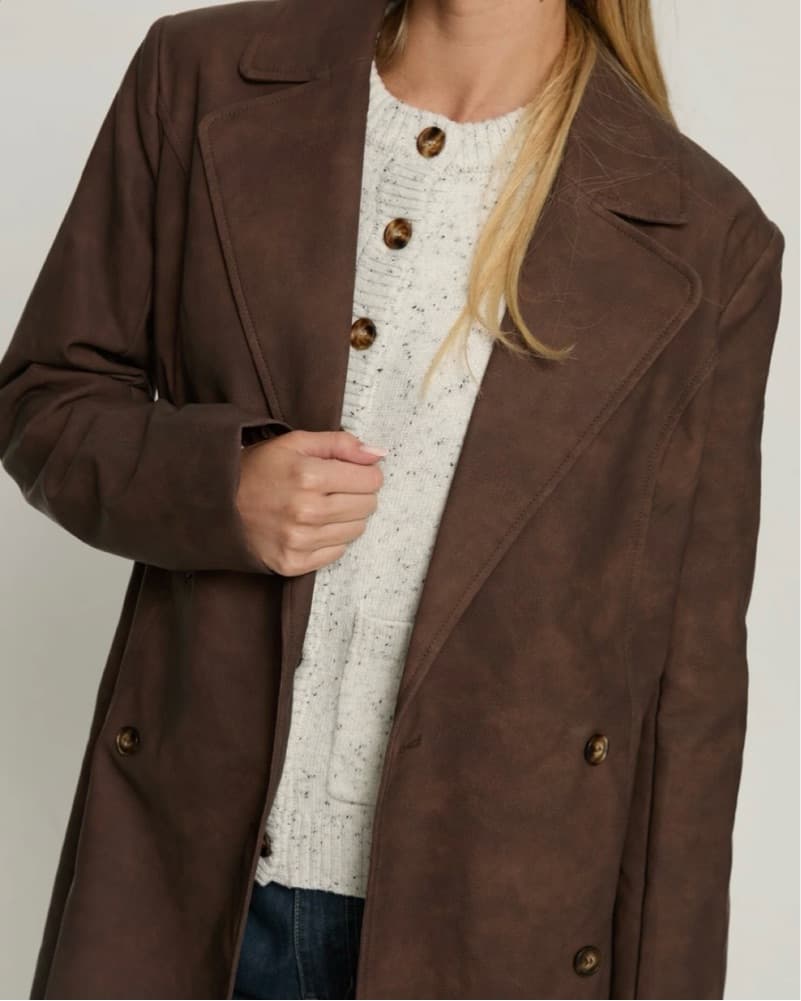 Brown Belted Trench Coat - Image 3