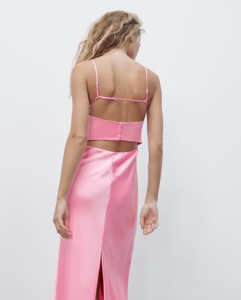 Viral Zara Pink Satin Maxi Dress - Image 4