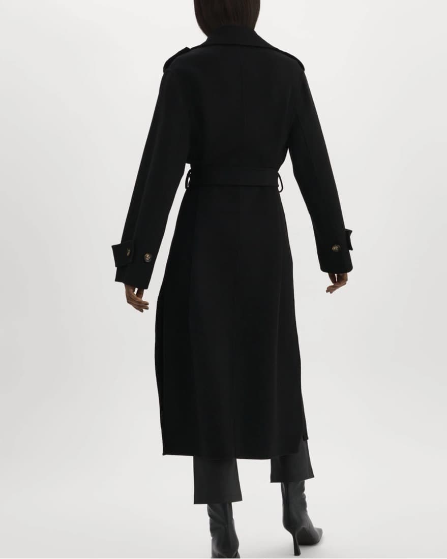 Lamarque Trench Coat With Wool Sleeves - Image 3