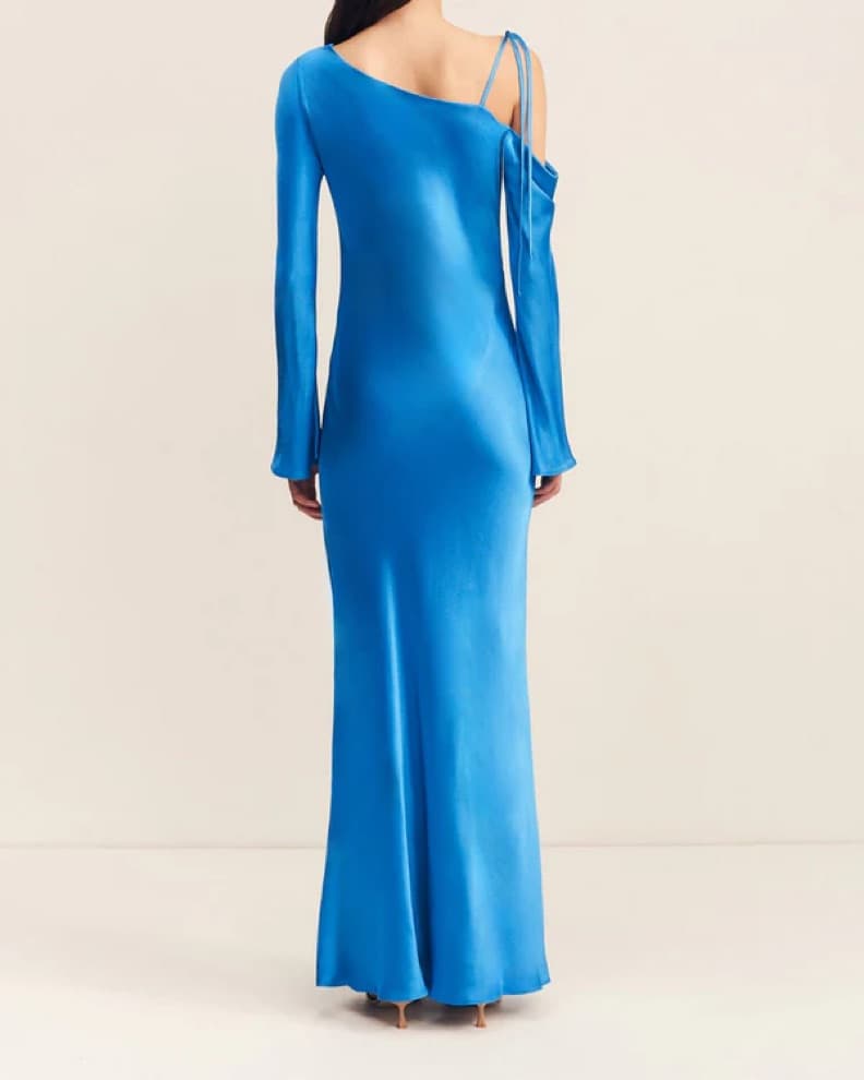 Shona Joy Blue Silk Gown - Image 2