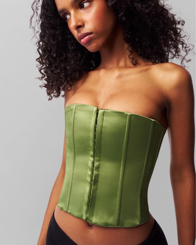 Guizio Satin Corset Green - Image 3