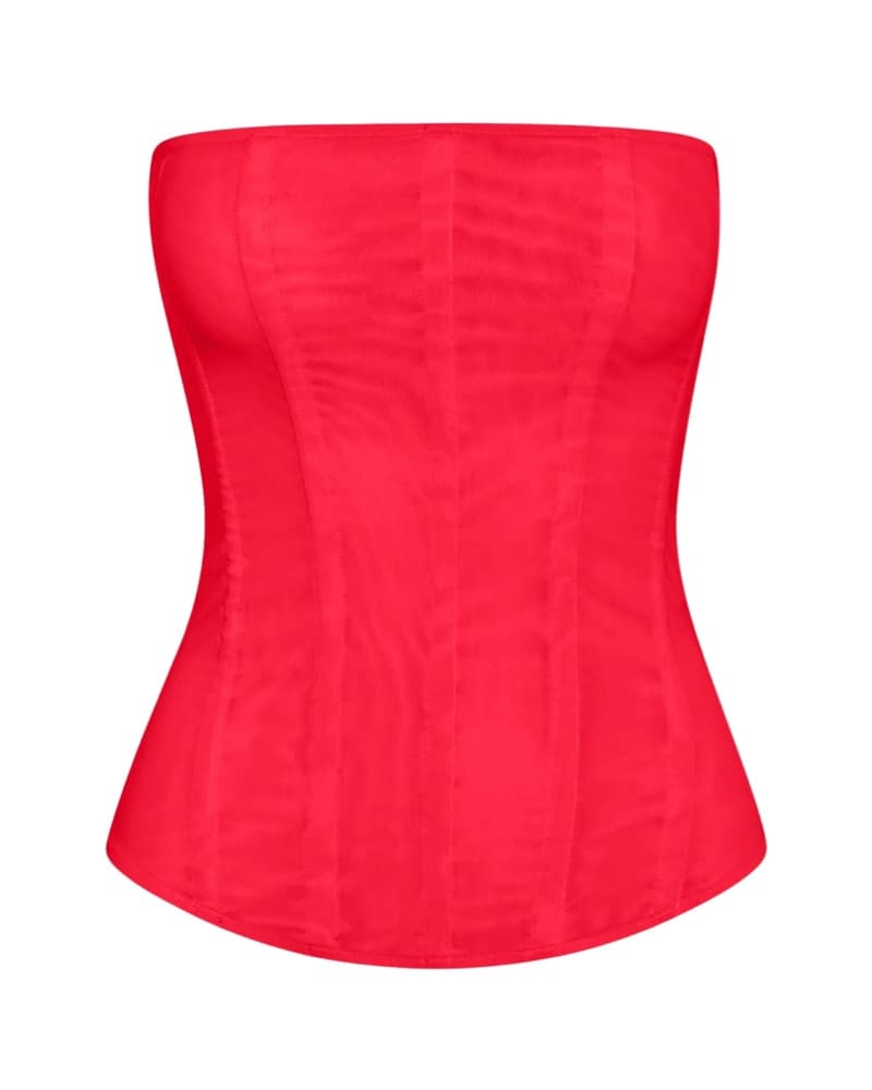 LEAU Muse Mesh Corset Top - Red - Image 2