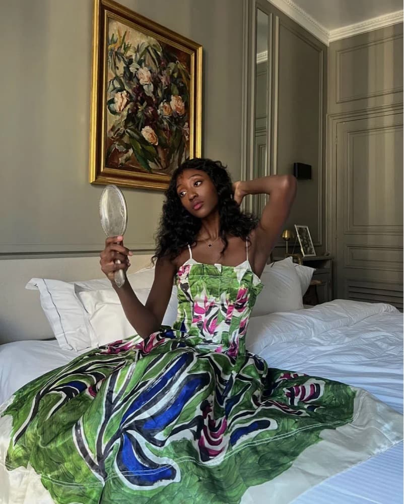 Aje Paradissio linen Midi Dress Floral  - Image 1